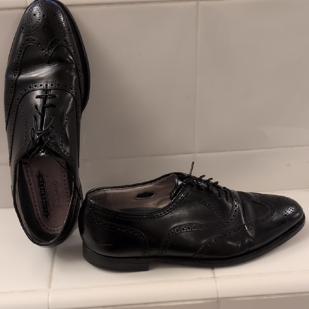 Classic Florsheim Imperial Black Leather Men's Dress Shoes